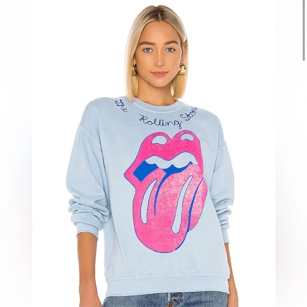 Madeworn: The Rolling Stones Chainstitch Sweatshirt in Blue Haze XS - Picture 3 of 8